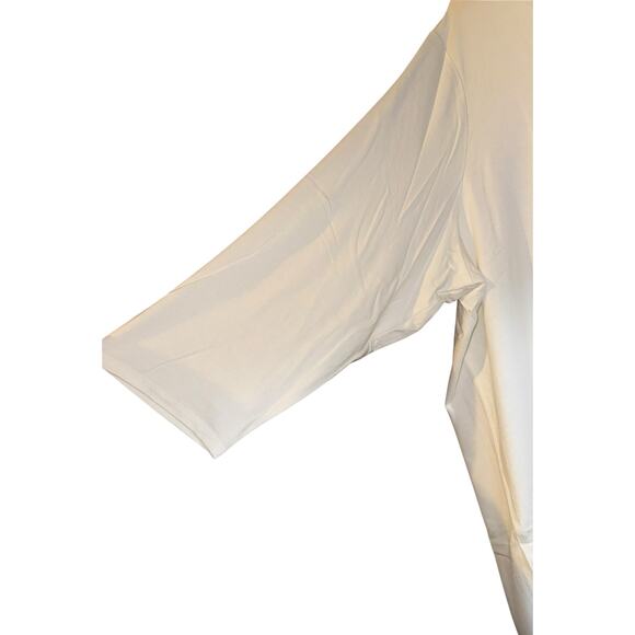 New Wynne Layers 3/4 Sleeve V Neck Top White Womens 3X Lightweight Flowy Relaxed - Picture 2 of 10